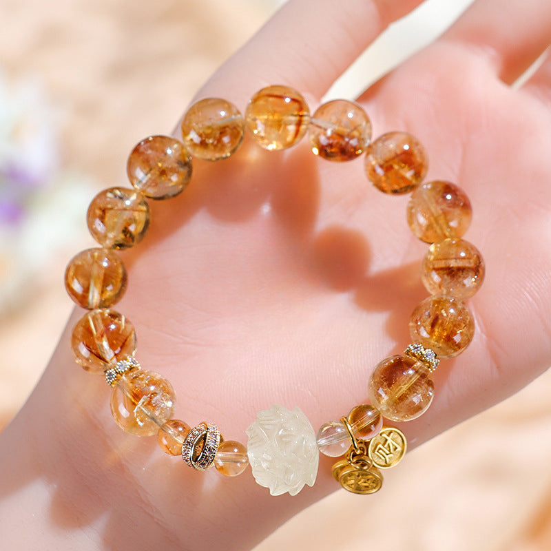 Planderful Fortune's Favor Bracelet – Elegant Citrine Crystal Design