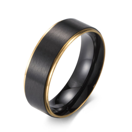 E-Commerce Jewelry Titanium Steel Black Two-Color Ring
