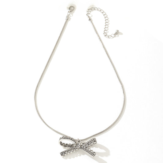 Planderful Vienna Verve Necklace – Fashionable Metal Bow Design