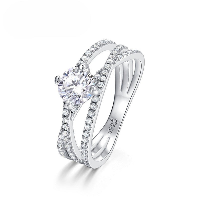 Planderful Classic Moissanite Sterling Silver Ring – 6 × 6 mm, 0.8 ct