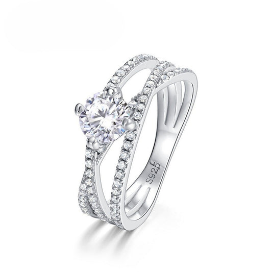 Planderful Classic Moissanite Sterling Silver Ring – 6 × 6 mm, 0.8 ct