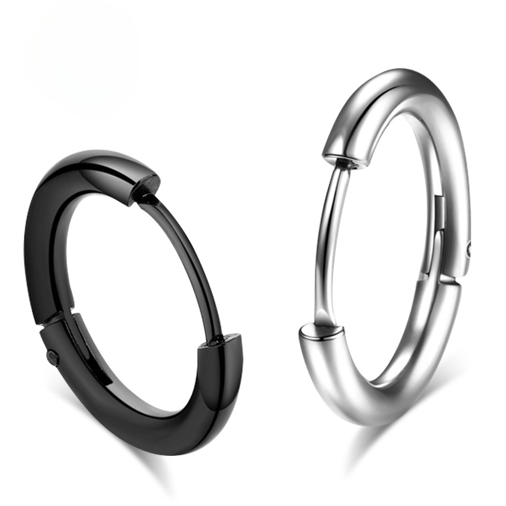 Neutral and Cold Japanese Korean Titanium Steel Earrings for Men