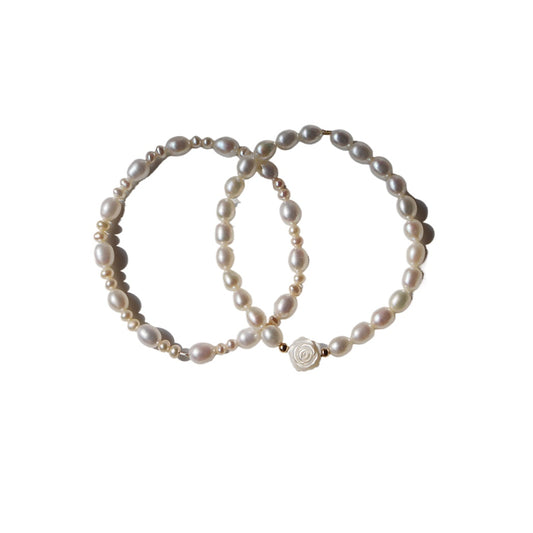 Pearl Camellia Stretch Bracelet