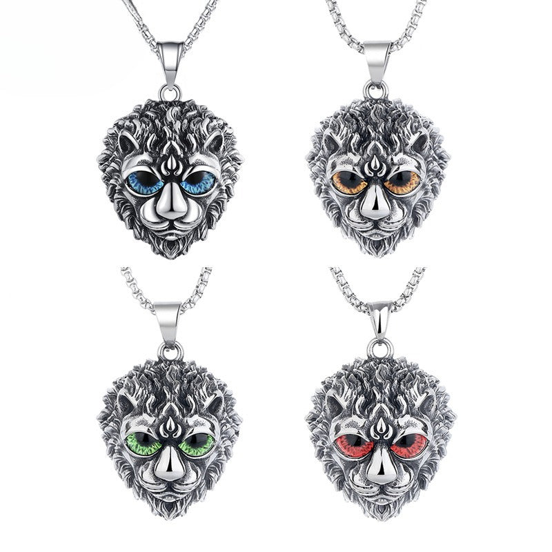Punk Lion Stainless Steel Men's Pendant Necklace