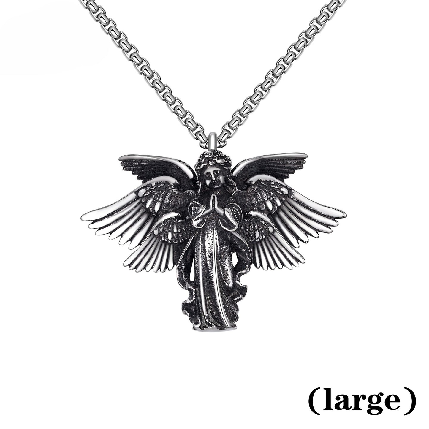 Steel Necklace - Elegant Angel Pendant Necklace