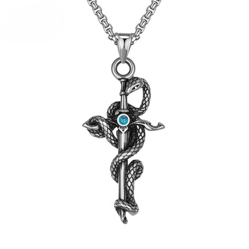 Titanium Steel Necklace – Statement Hip Hop Cross Snake