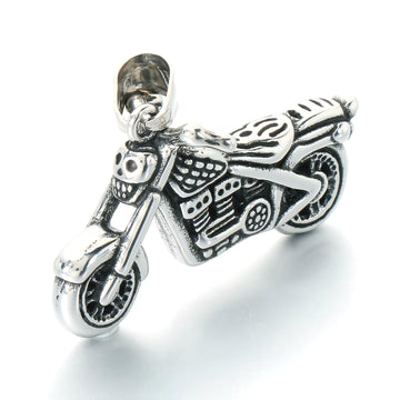 Hip Hop Punk Titanium Steel Motorcycle Pendant Motorcycle Bike Racing Men's Stainless Steel Necklace