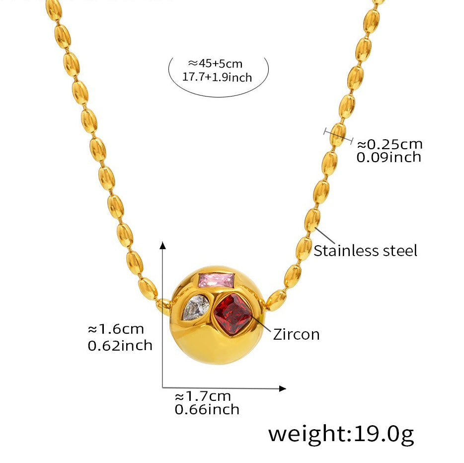 Planderful Colorful Zircon Clavicle Necklace For Women