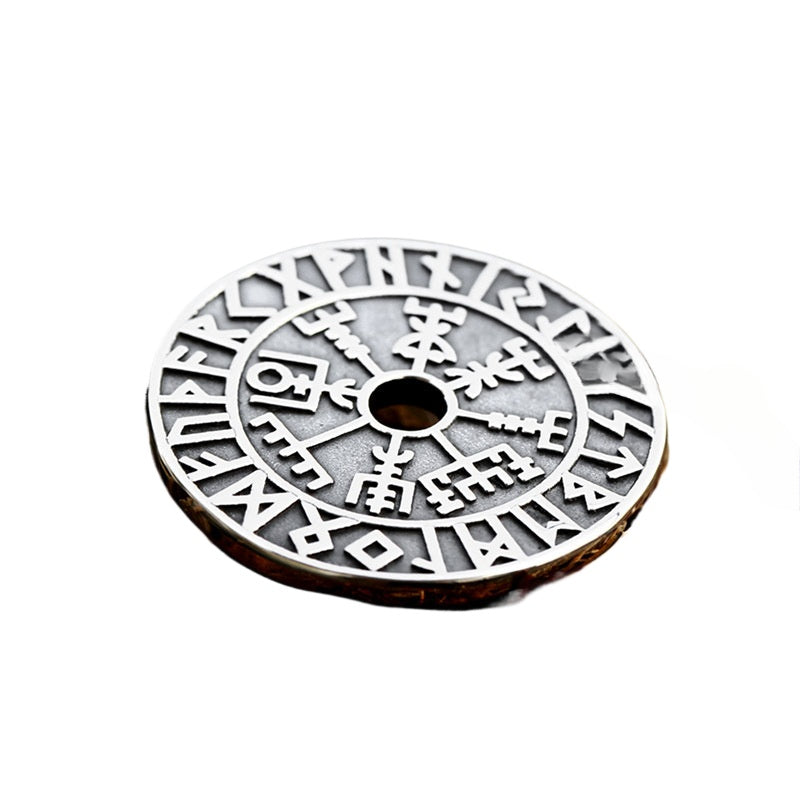 Viking Rune-Inspired Titanium Steel Pendant Necklace for Men - Nordic Style Accessories