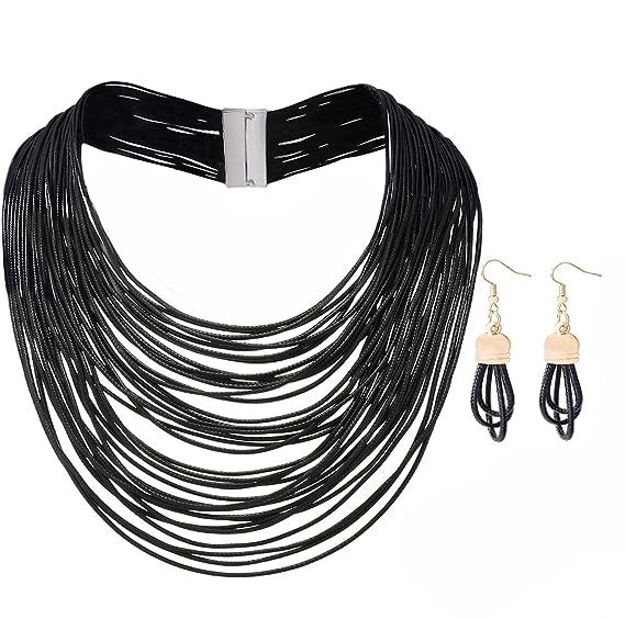 Exotic Tassel Necklace Set - Fashionable Sweater Chain with Magnetic Clasp