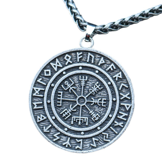 Viking Compass Rune Pendant Necklace - Norse Legacy Collection