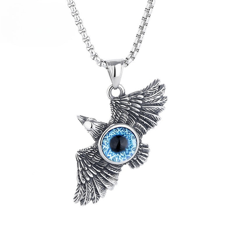 Steel Necklace - Vintage Falcon Pendant