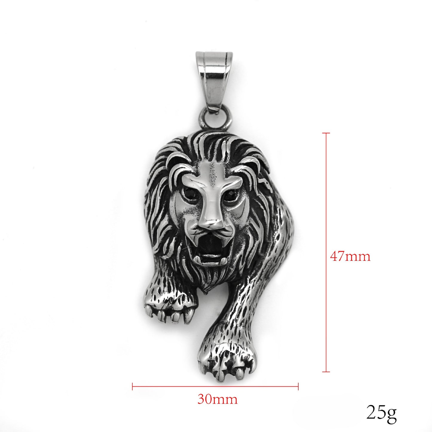 Steel Necklace - Vintage Lion Head Necklace
