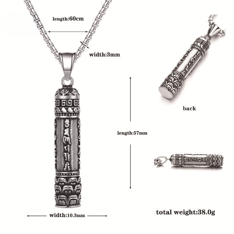Steel Necklace – Vintage Shurangama Mantra For Men
