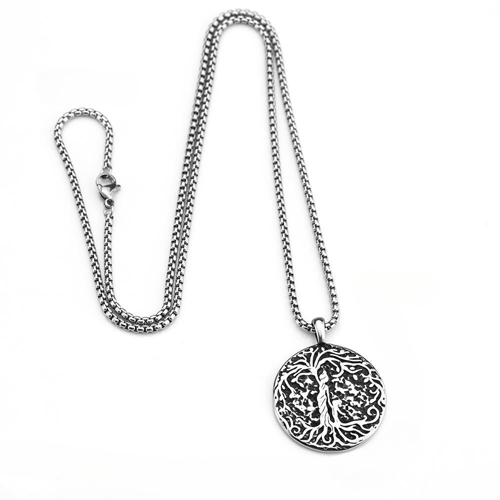 Nordic Viking Tree of Life Pendant Stainless Steel Jewelry