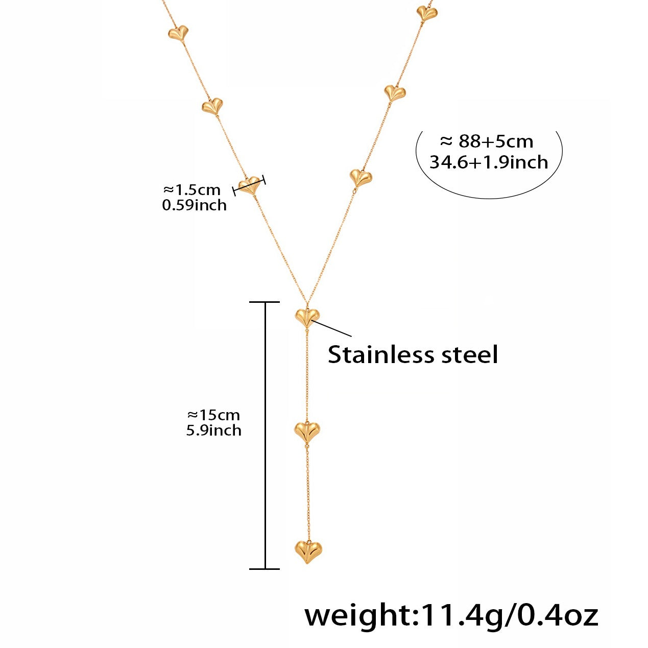 Planderful Stainless Steel Agate Y Necklace Women Chic