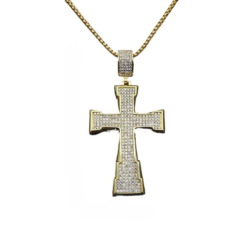Planderful Everyday Genie Hip Hop Necklace Stainless Steel Gold Plated Rhinestone Pendant For Streetwear Fans