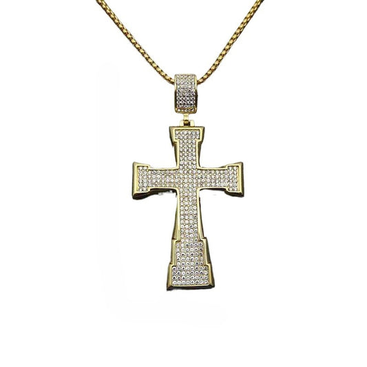 Planderful Everyday Genie Hip Hop Necklace Stainless Steel Gold Plated Rhinestone Pendant For Streetwear Fans