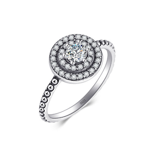 Sterling Silver Zircon Ring for Women - Size 5-10