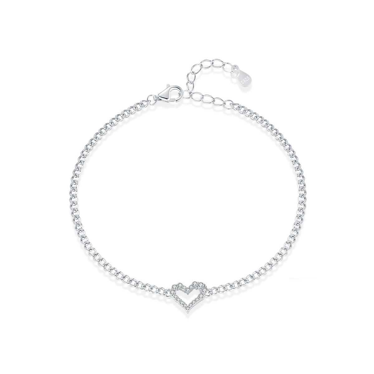 Planderful Moissanite Sparkling Bracelet – Irregular Love Design with VVS1 Clarity