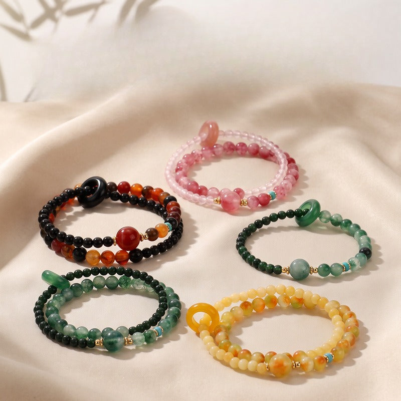 Chalcedony Agate Jadeite Bracelet