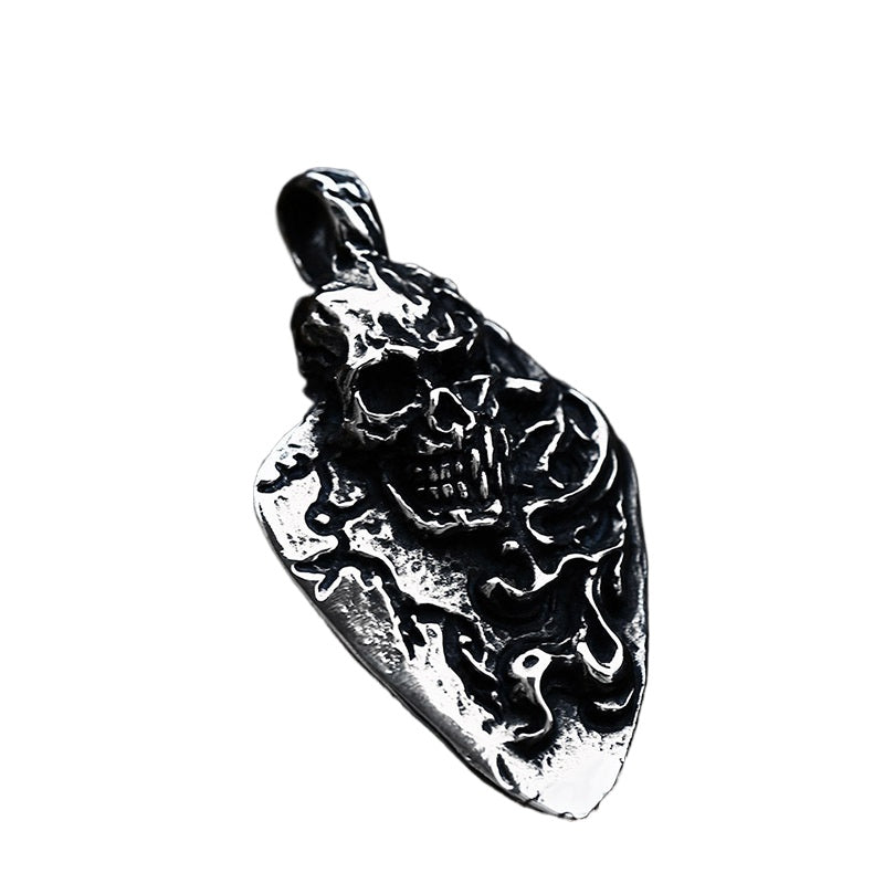 Titanium Steel Skull Pendant for Men - Bold Punk Style Jewelry