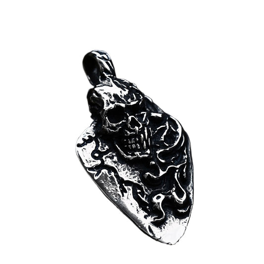Titanium Steel Skull Pendant for Men - Bold Punk Style Jewelry