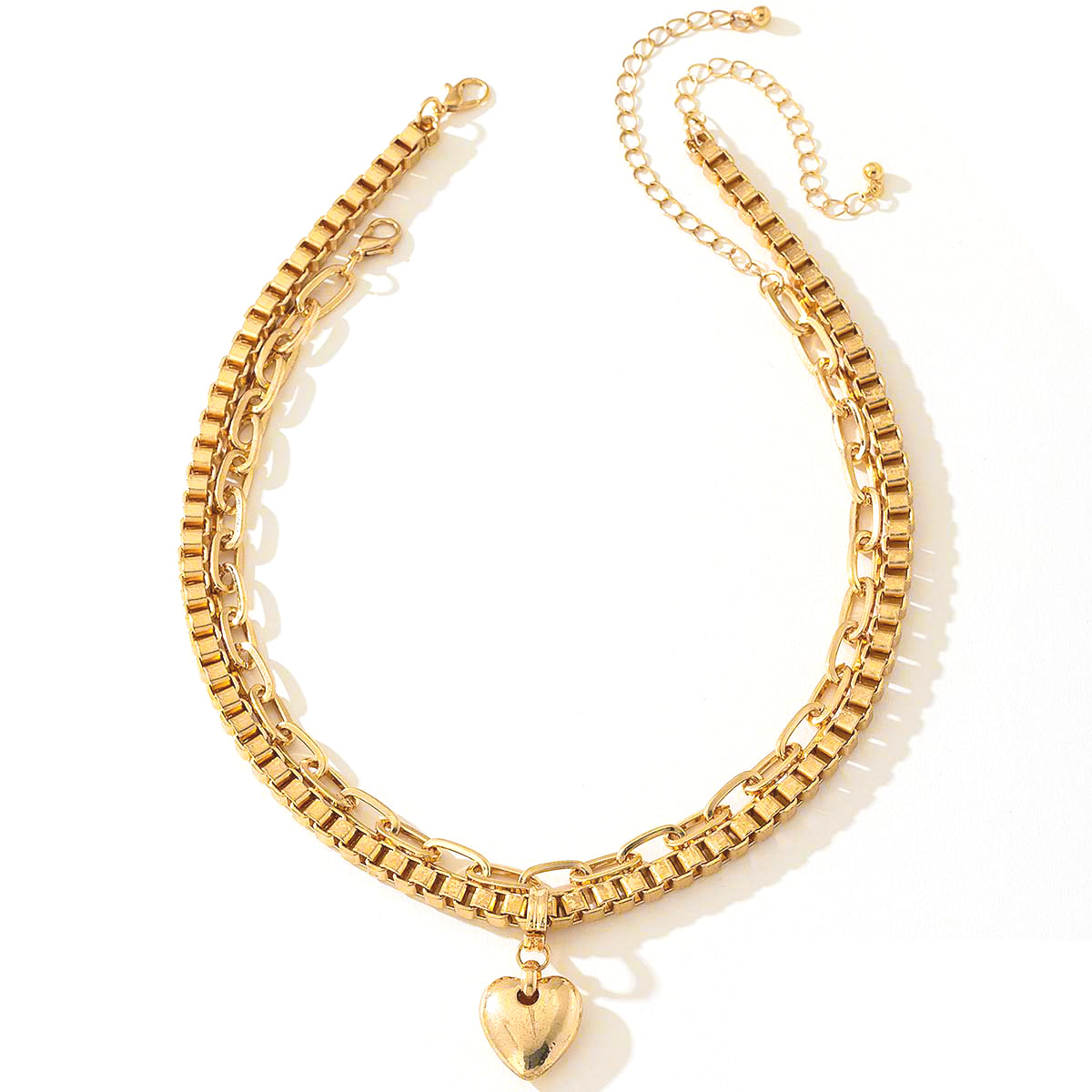 Planderful Vienna Verve Necklace – Stylish Double Stacked Cuban Metal Chain