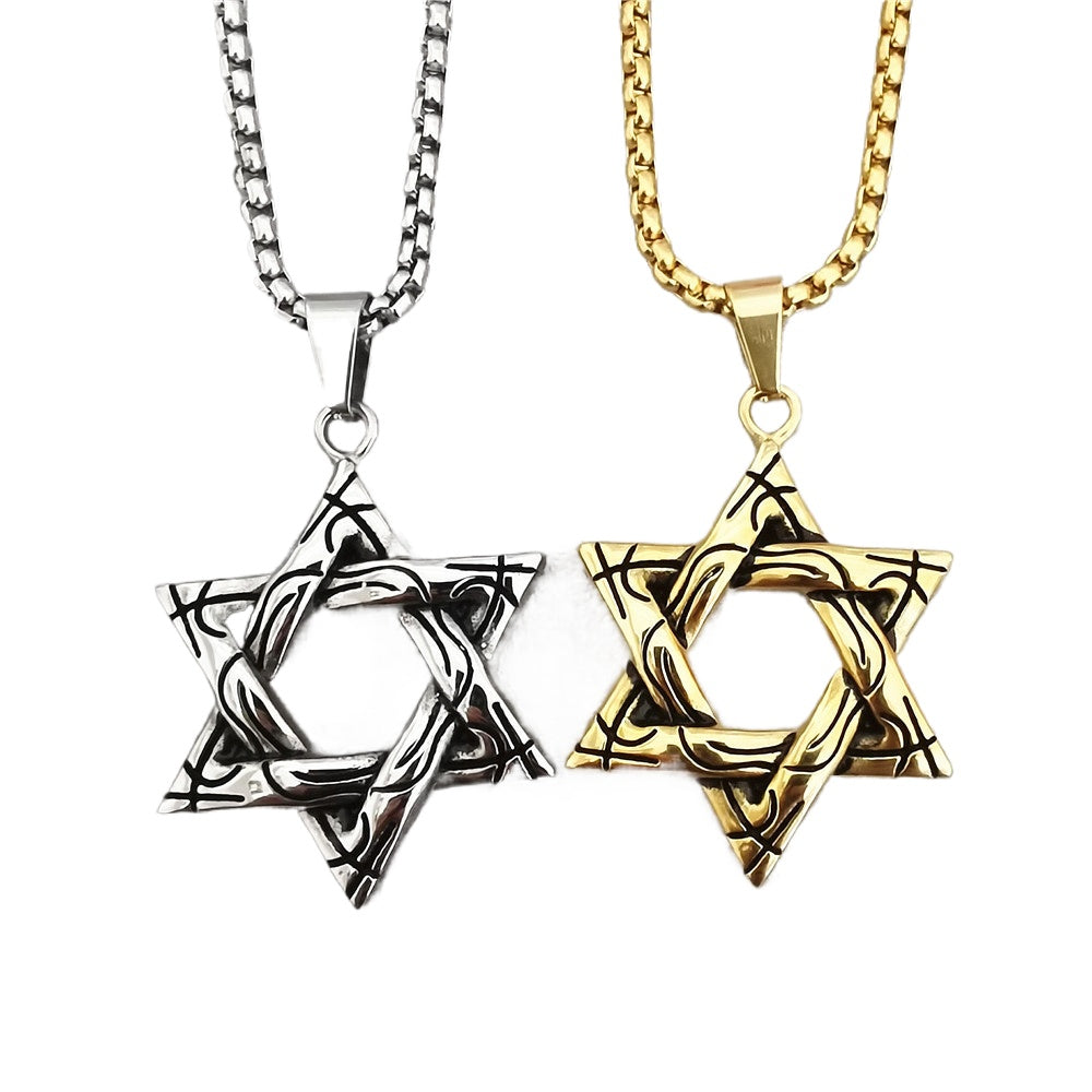 Planderful Hexagonal Titanium Pendant Necklace Personalized For Unisex Style Statement