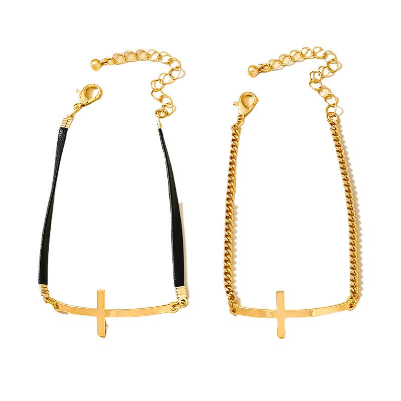 Planderful Vienna Verve Bracelet Set – Fashionable Double-Layered Metal Design