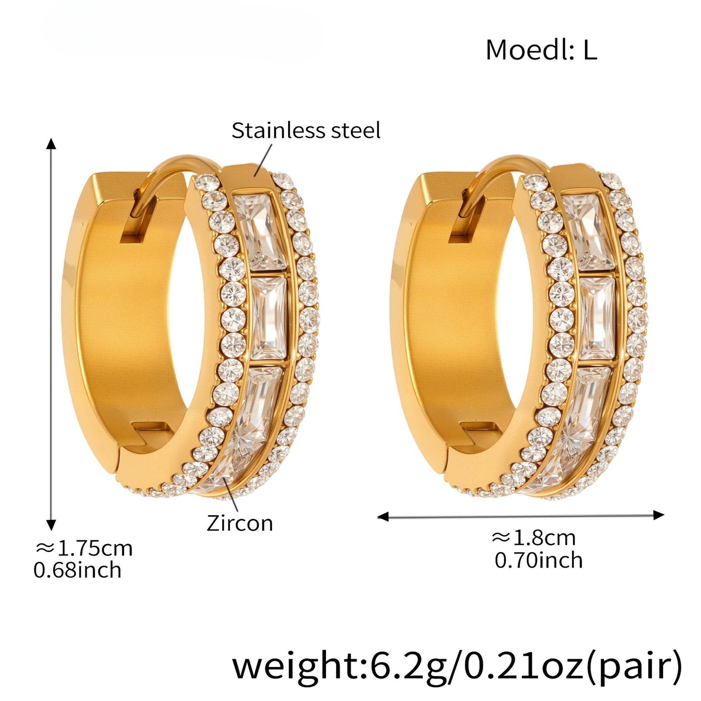 Planderful Elegant Zirconium Ring Earrings For Women