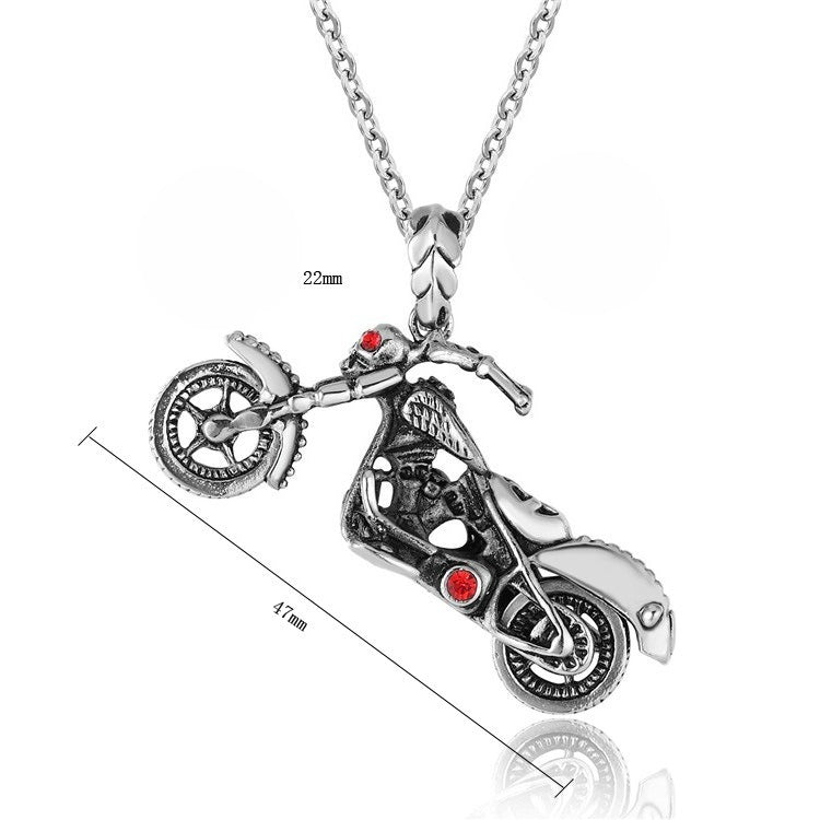 Stainless Steel Skull Motorcycle Pendant Unisex For Men And Women By Planderful Protection Charm