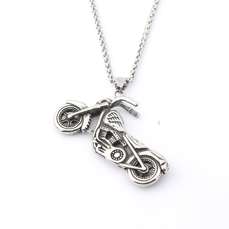 Stylish Motorcycle Pendant Stainless Steel Necklace Jewelry for Men
