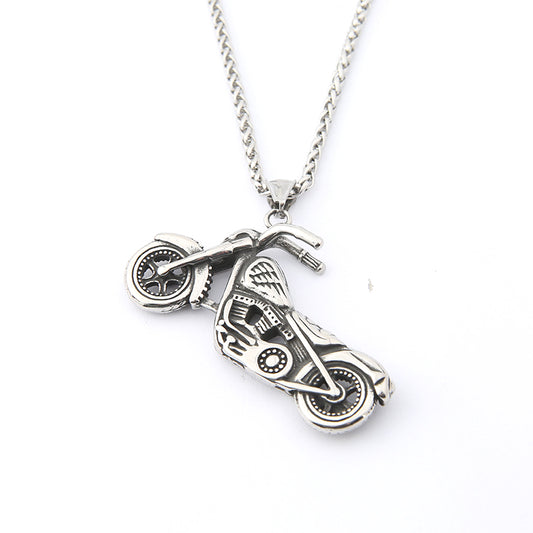Stylish Motorcycle Pendant Stainless Steel Necklace Jewelry for Men