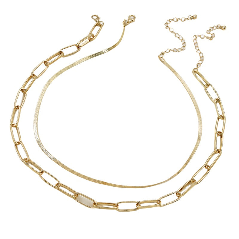 Trendy Vienna Verve Metal Necklace Set with Cross-border Charm