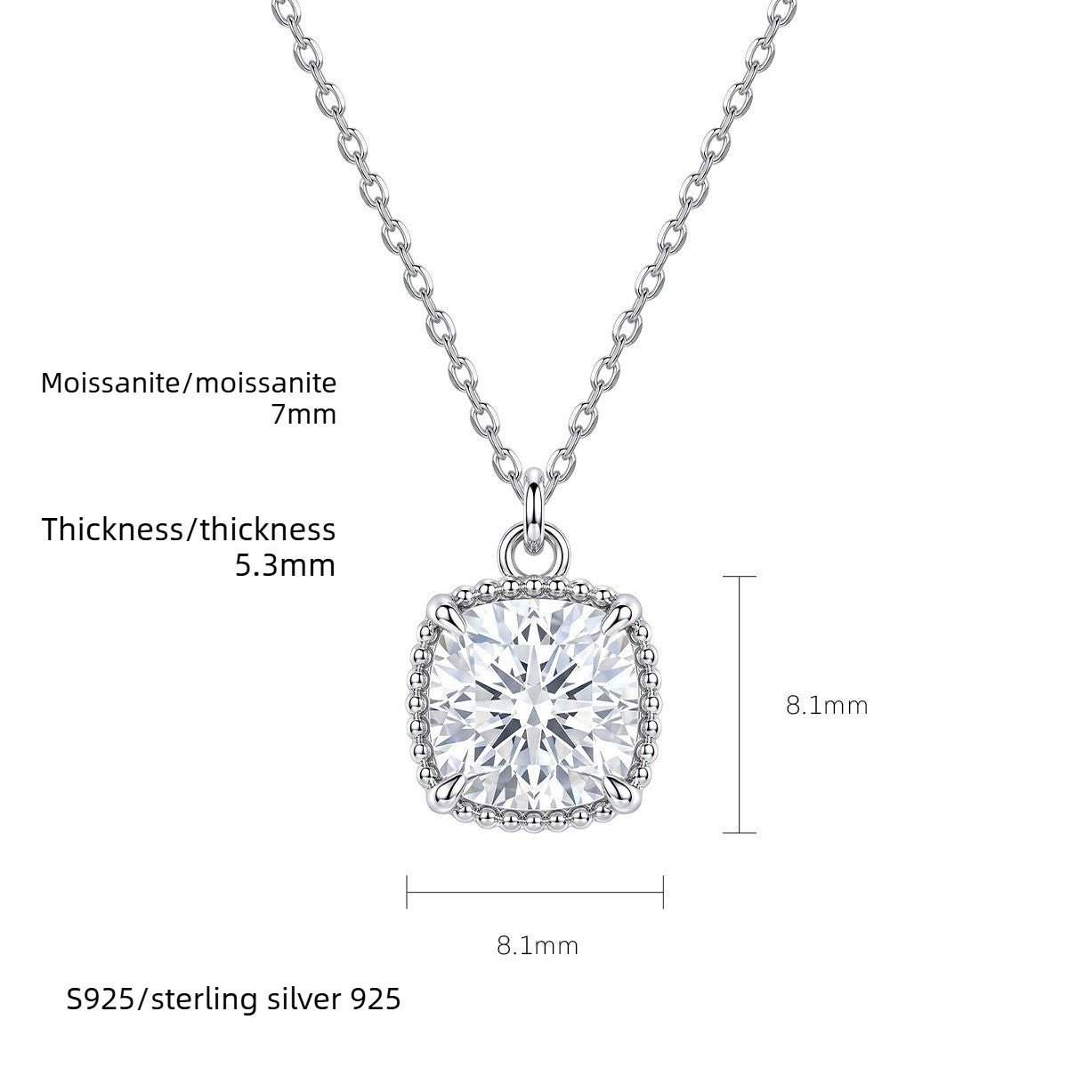 Minimalist Elegant 925 Sterling Silver Women's Pendant Necklace
