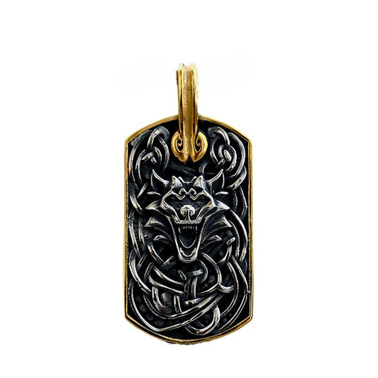 Viking-Inspired Celtic Knot Wolf Head Pendant for Men - Custom Stainless Steel Fashion Jewelry