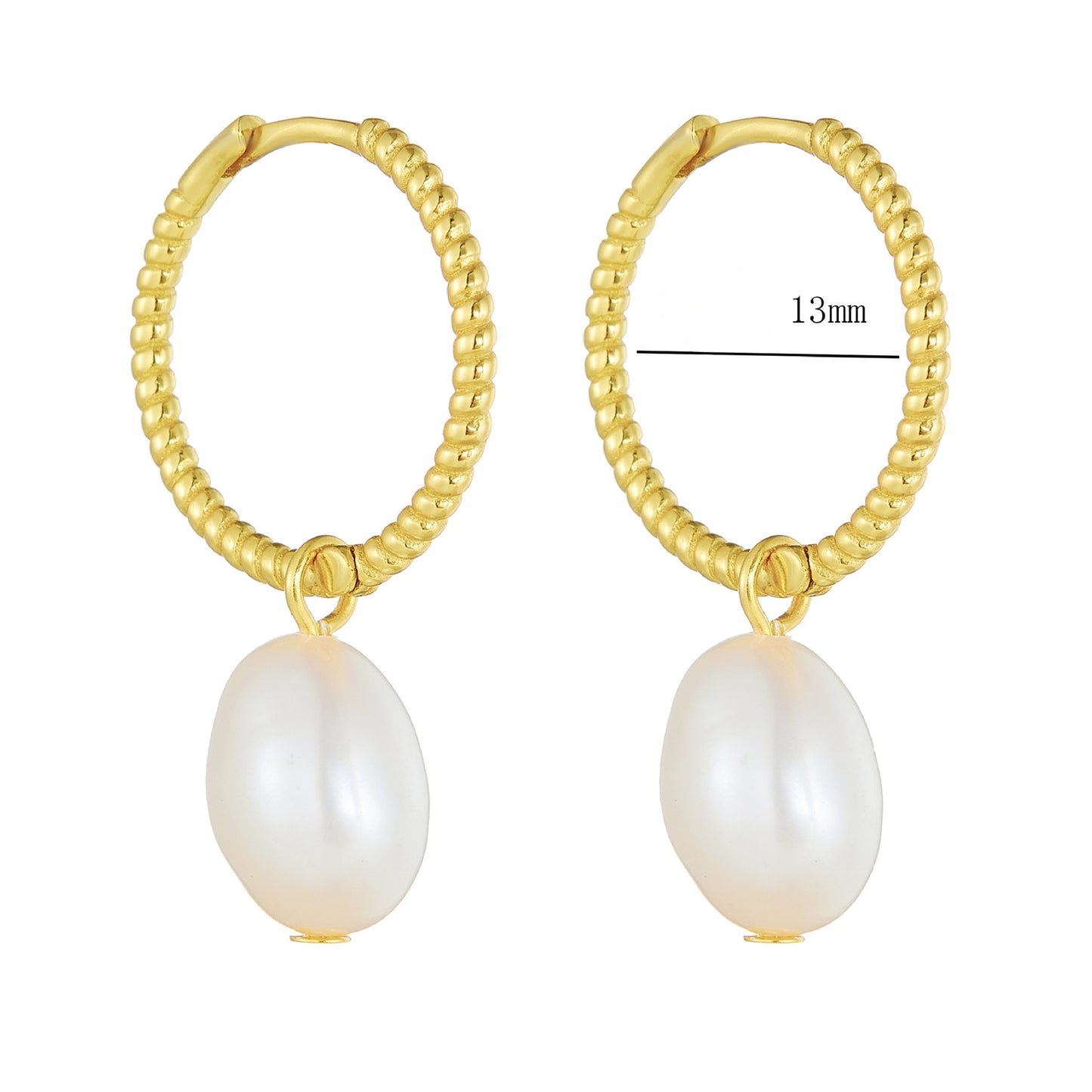 S925 Silver Niche Light Luxury Retro Natural Pearl Earrings