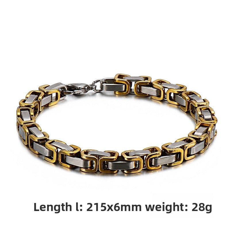 Men's Titanium Steel Handmade Emperor Chain – Stainless Steel Return Bracelet