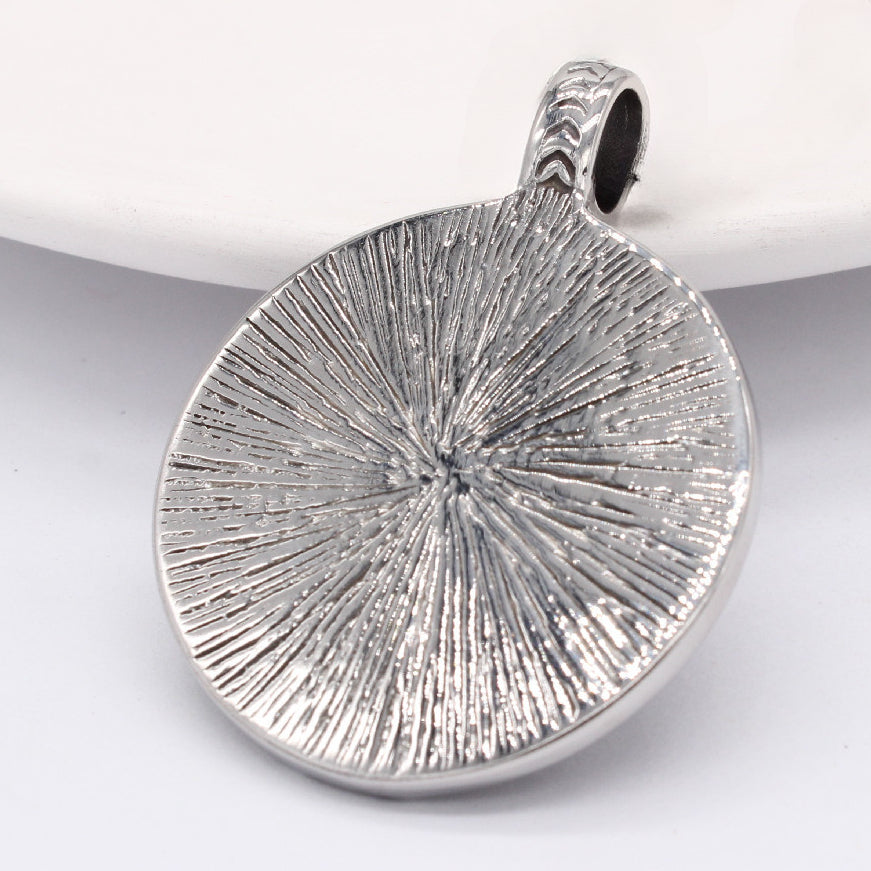 Knight Mask Helmet Round Disk Titanium Steel Pendant for Men