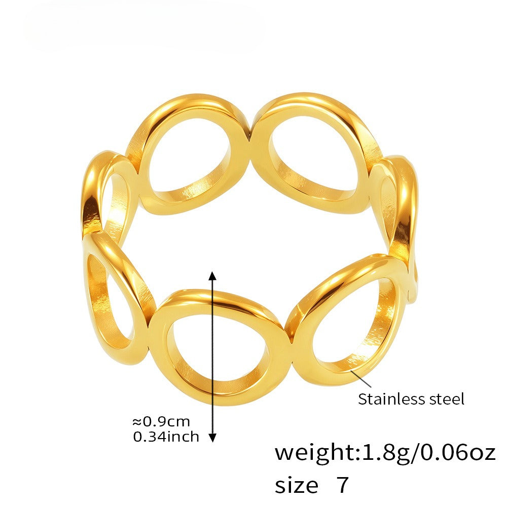 Planderful 18K Gold Plated Geometric Flower Ring For Women