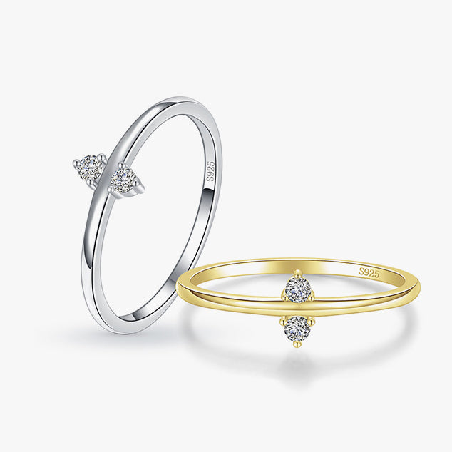 Everyday Genie Sterling Silver Zircon Ring with Instagram Style Light Luxury Tail Design