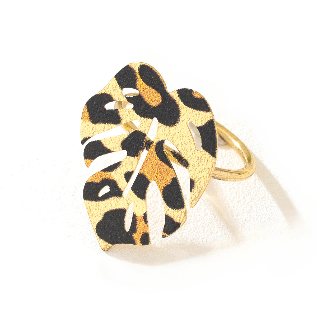 Wild Leopard Print Geometric Women's Ring by Planderful