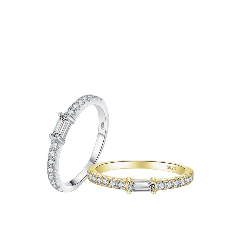 Shimmering Sterling Silver Zircon Ring - Everyday Genie Collection