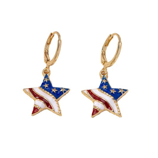 Planderful Vienna Verve Earrings – Red White Blue Dripping Oil Design