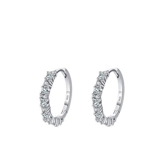 Fashionable and Versatile S925 Sterling Silver Zircon Earrings for Women