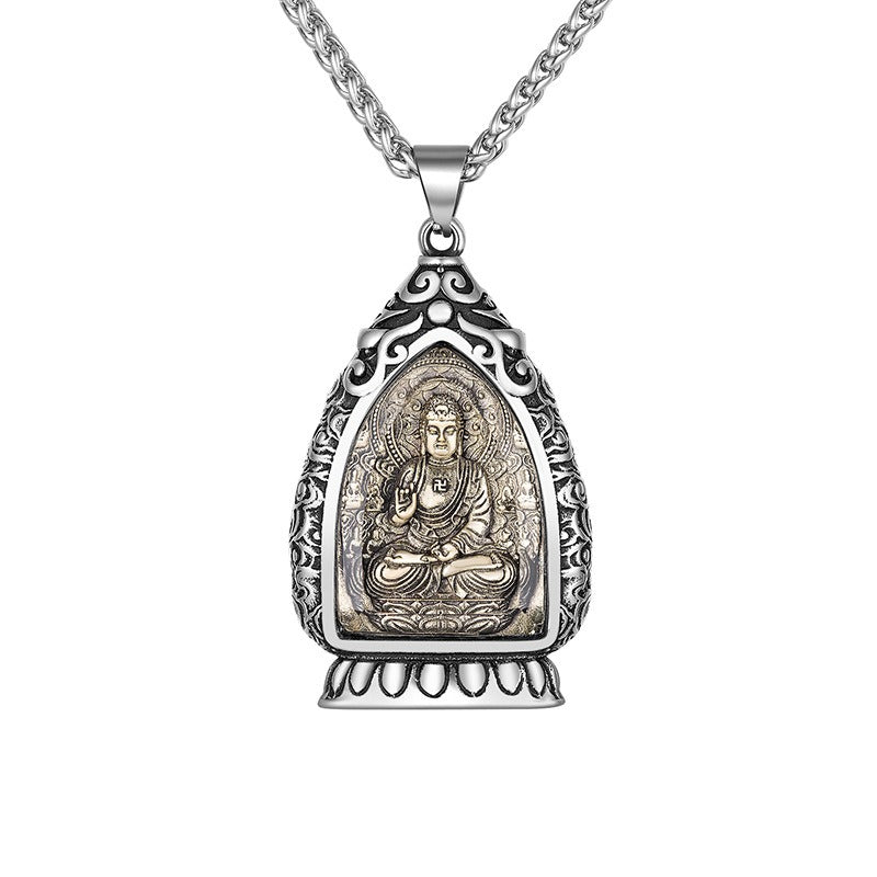 Steel Necklace Elegant Zodiac Buddha Charms Pendant For Spiritual Jewelry Lovers Gift