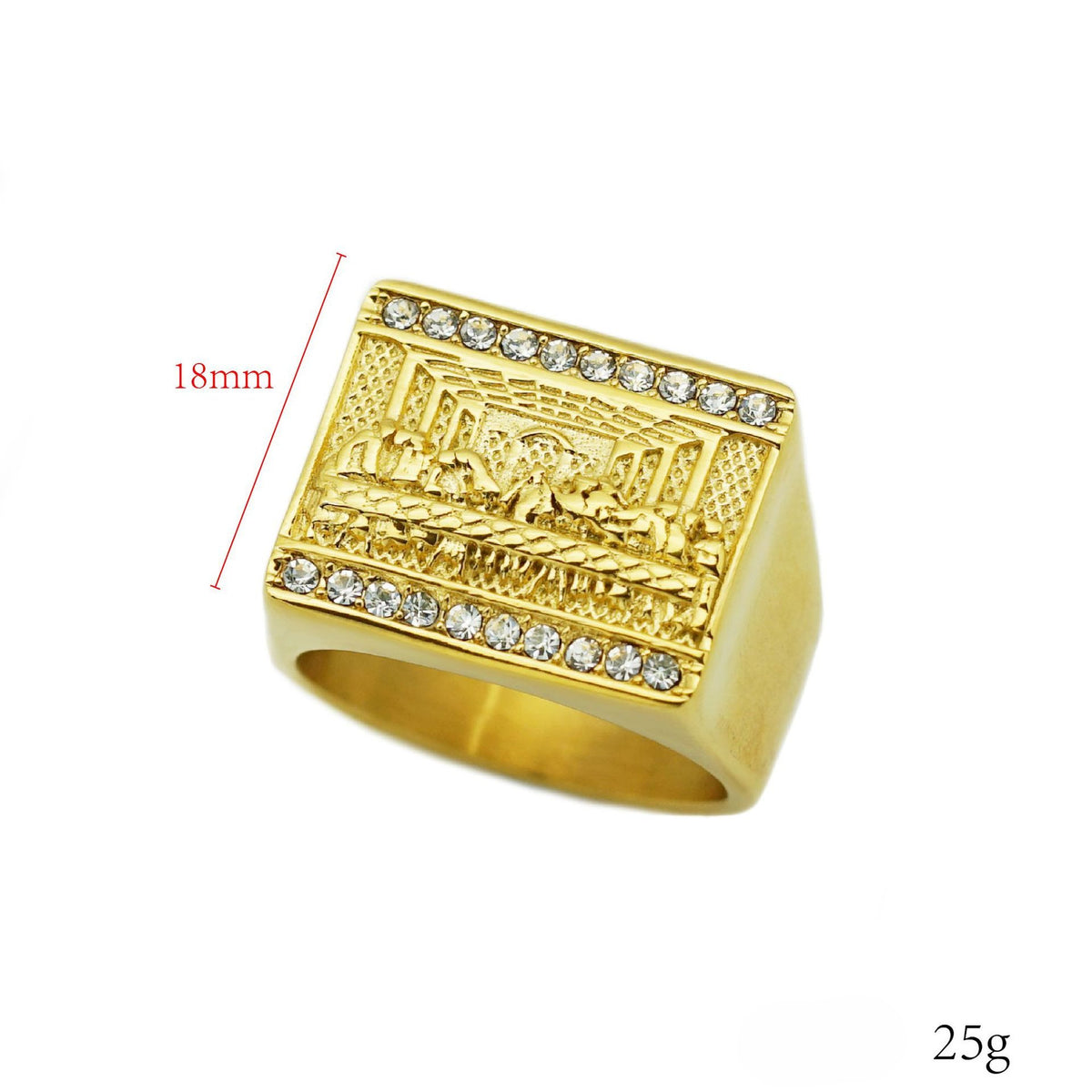 Planderful Titanium Steel Gold Ring Men Unisex Protection