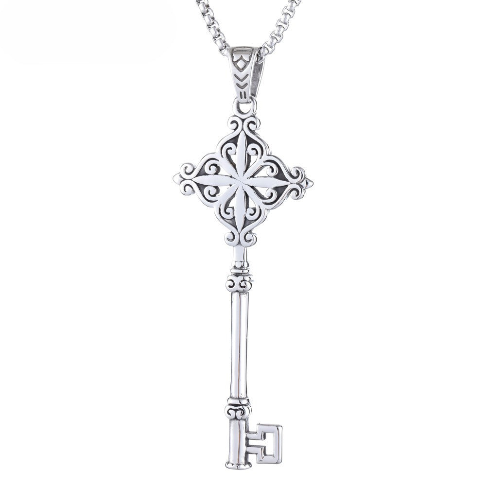 Planderful Titanium Key Pendant Unisex Durable Retro Punk