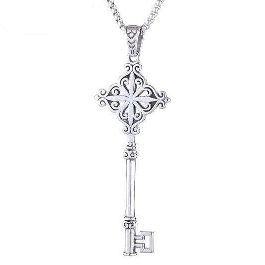 Planderful Titanium Key Pendant Unisex Durable Retro Punk